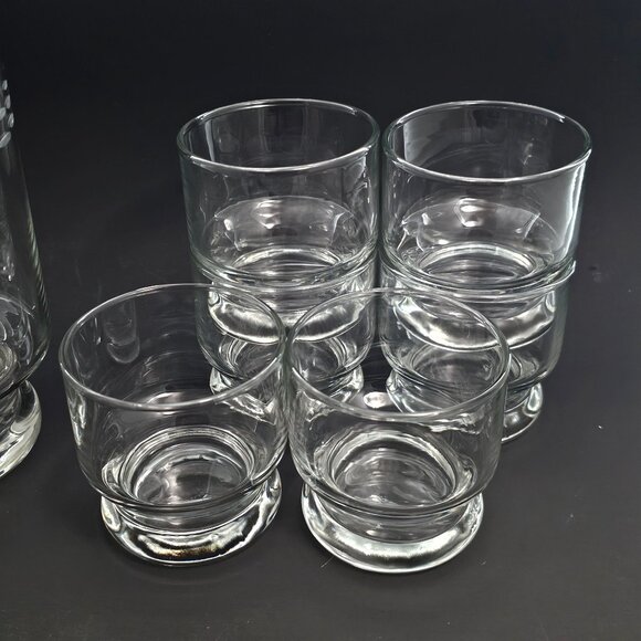 Princess House Heritage Cocktail Pitcher 6 Glasses & Stir Stick server beaker - Picture 2 of 11